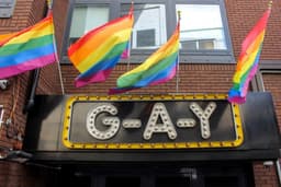 G-A-Y LATE logo