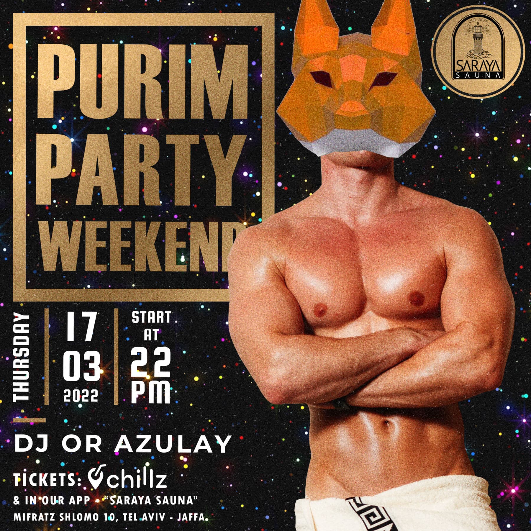 Saraya Sauna Purim - Men Only 17.3 DJ OR AZULAY