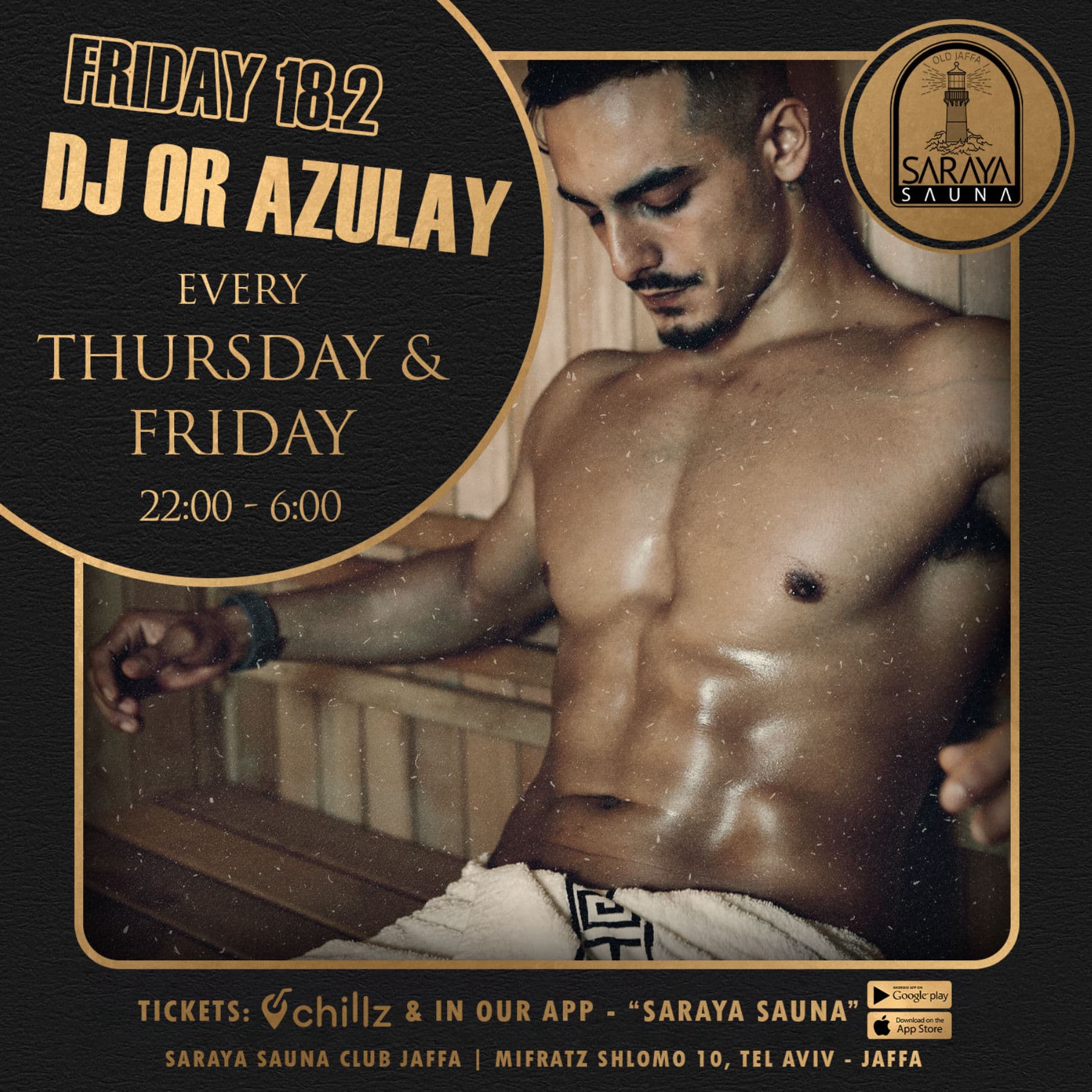 Saraya Sauna - Men Only 18.2 DJ OR AZULAY