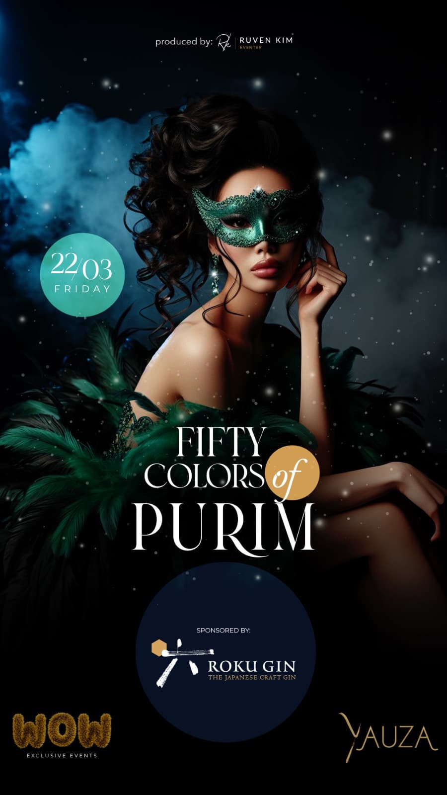 FIFTY COLORS of PURIM "WOW exclusive events" & Ruven Kim Eventer presents: YAUZA - lounge & dance club