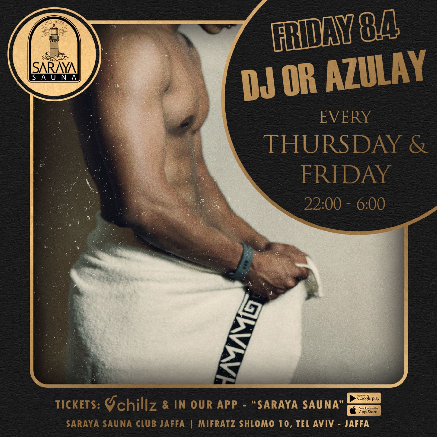 Saraya Sauna - Men Only 8.4 DJ OR AZULAY