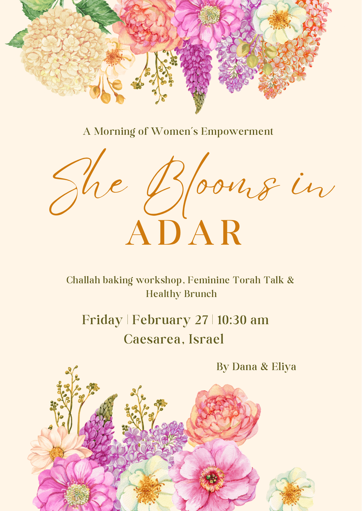 SHE BLOOMS IN ADAR