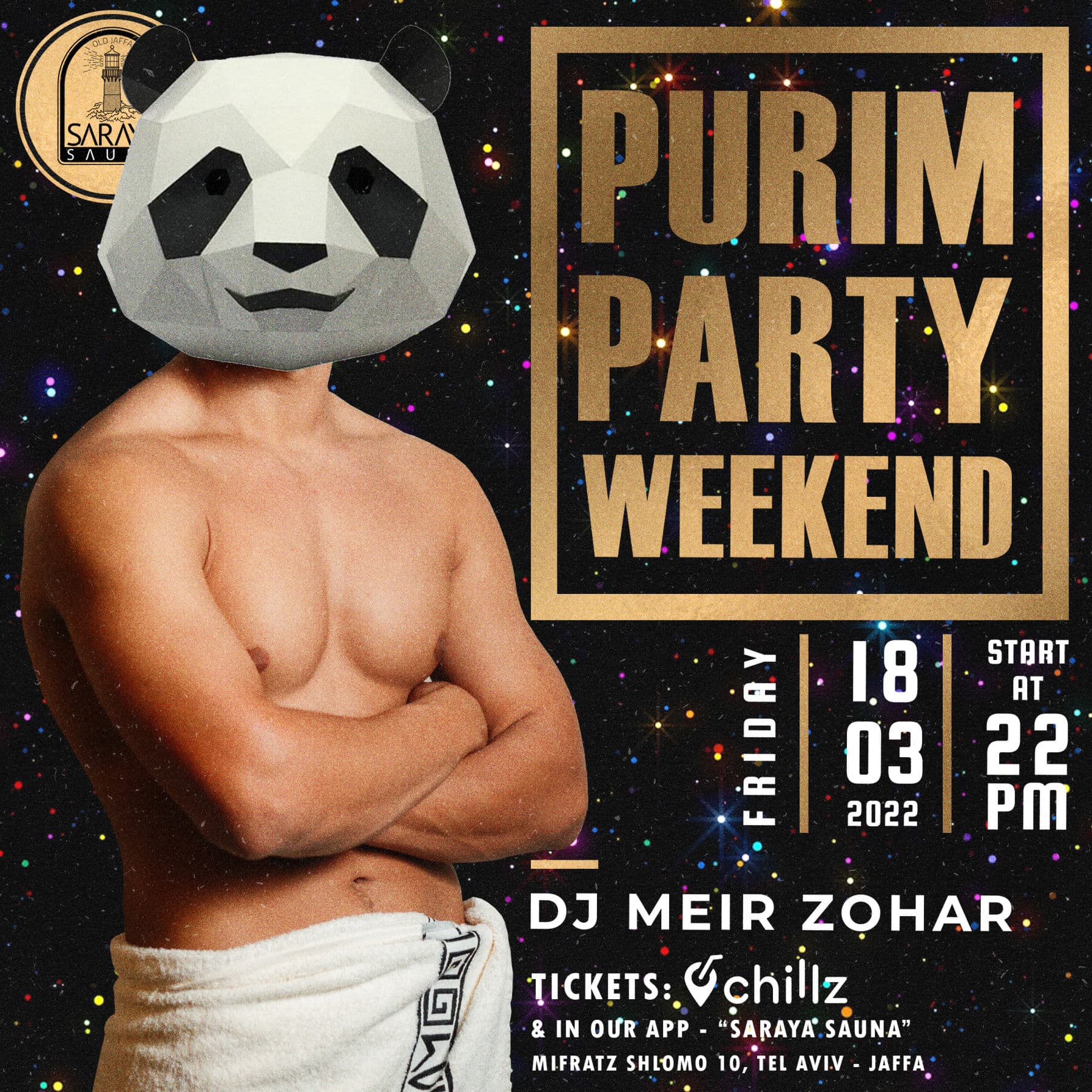Saraya Sauna Purim - Men Only 18.3 DJ MEIR ZOHAR